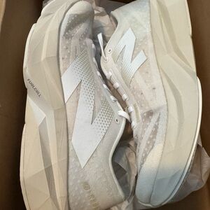 New Balance Men’s Fuelcell V4 Cream Athletic Shoes